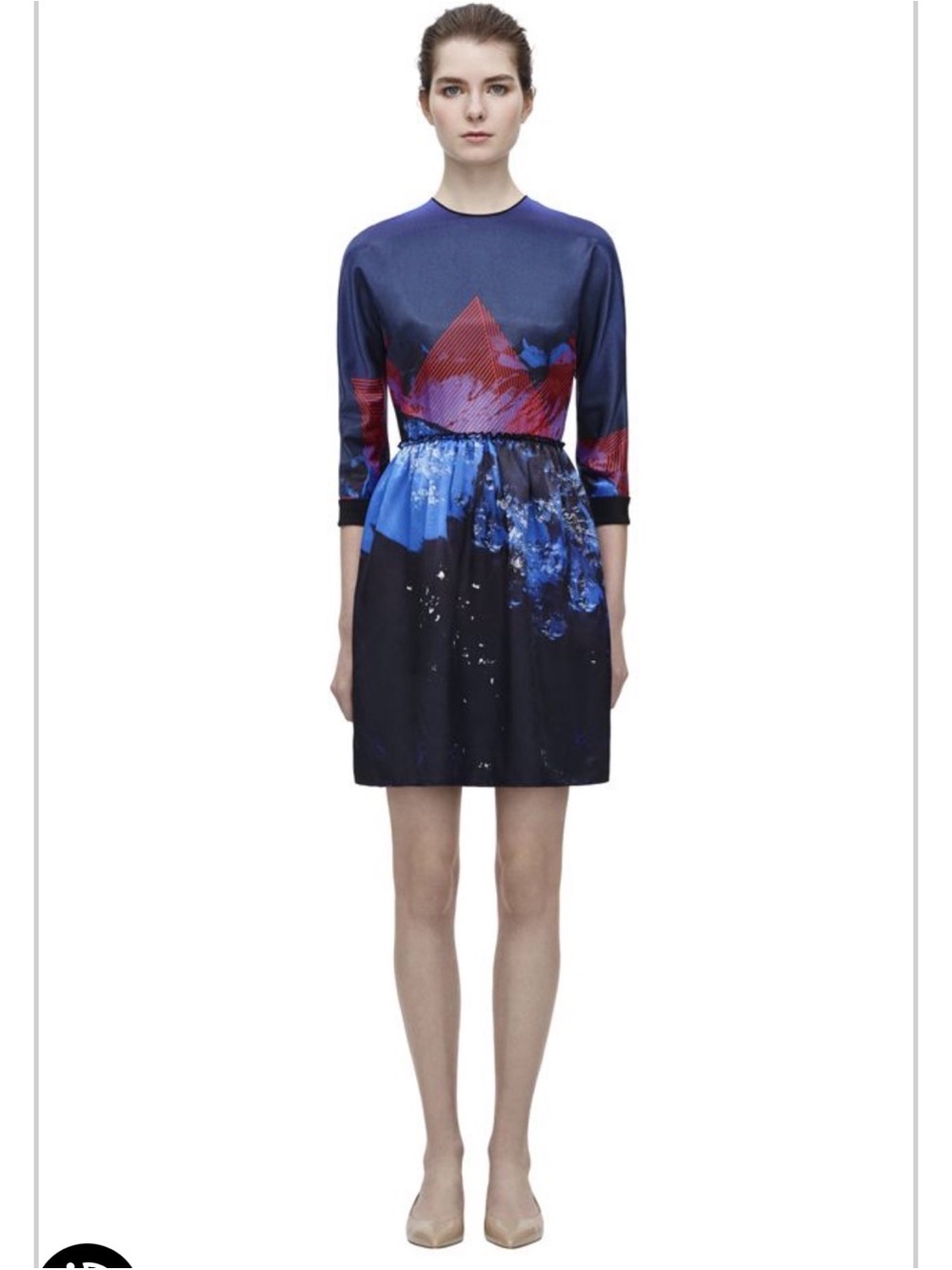 Victoria Beckham Silk Abstract Mini Dress, Size 6